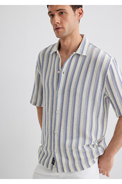 Mavi Ριγέ πουκάμισο εκρού Loose Fit / Χαλαρή Άνετη Κοπή 0211540-70055