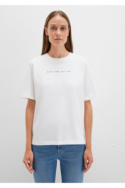 Mavi Τυπωμένο T-Shirt Ecru Regular Fit 1613147 -70057