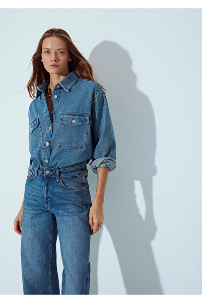 Mavi Cămașă din denim clasic Bekka, albastru indigo, Boyfriend 1211000-89250