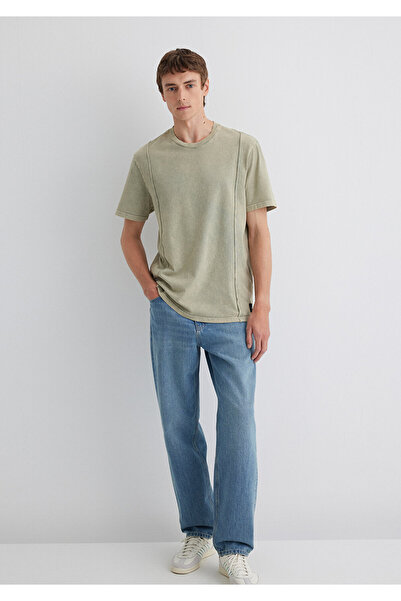 Mavi Πράσινο T-Shirt με λεπτομέρεια ραφής Loose Fit / Loose Relaxed Fit 0612490 -70100