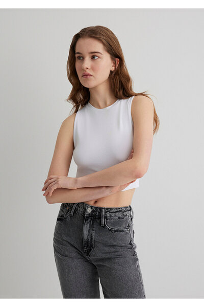 Mavi Lux Touch White Basic Modal Tank Top Crop / Κοντό κόψιμο 1610786 -620