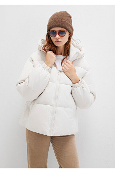 Mavi Hooded White Puffer Coat 1110199 -83746