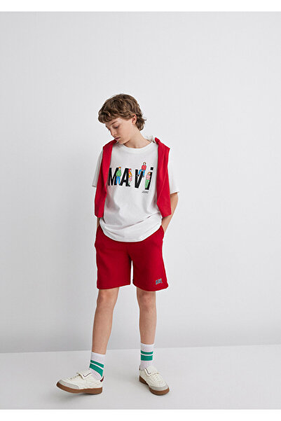Mavi Red Logo Printed Shorts -6410003-70464