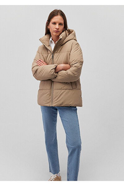 Mavi με κουκούλα Καφέ Φουσκωτό Παλτό 1110456-86805