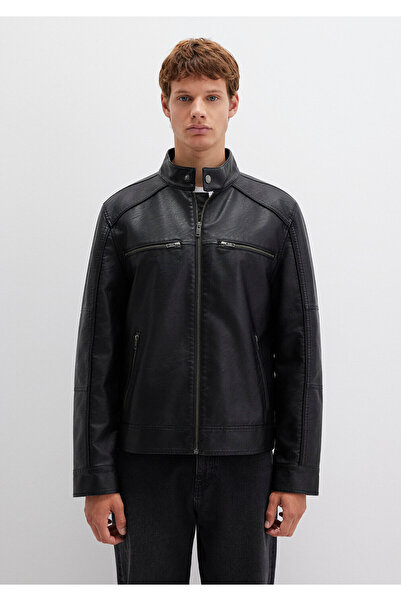 Mavi Μαύρο μπουφάν από συνθετικό δέρμα Slim Fit - 0110438 -71379