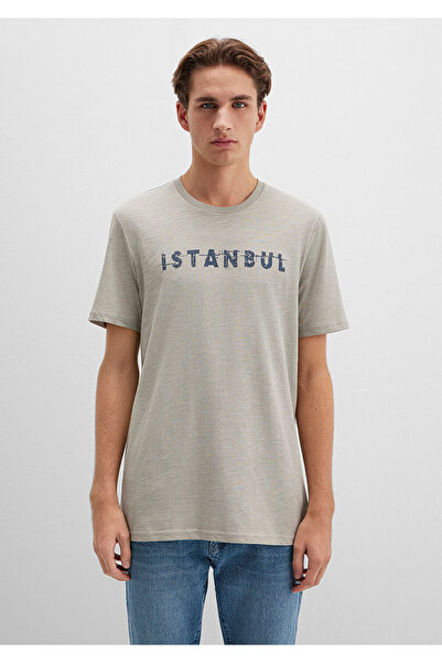 Mavi Γκρι μπλουζάκι με στάμπα Istanbul Slim Fit -066282-31935