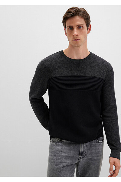 Mavi Color Block Crew Neck Sweater Fitted 070377-900