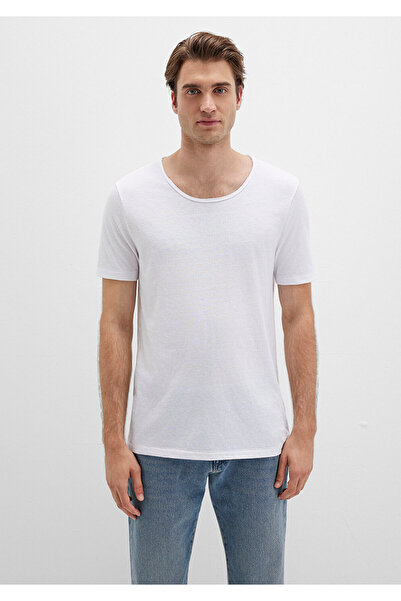 Mavi Weißes T-Shirt mit Kragen und tailliertem Schnitt 064019 -620