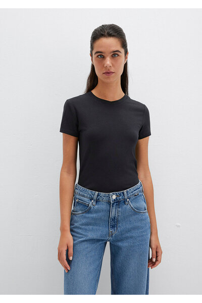 Mavi Černé tričko Basic Stretch - Fitted Cut162767-900