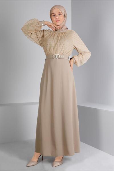 Alvina PUANTİYELİ KEMERLİ ELBİSE 43367