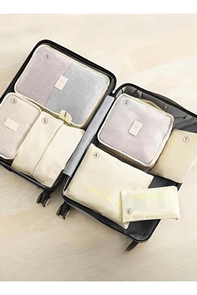 DOMEET مجموعة من 7 قطع من حقائب تخزين السفر متعددة الوظائف لفرز الملابس وحزم ...