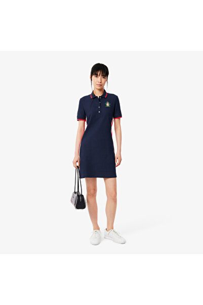 Lacoste فستان بولو فرنسي الصنع بقصّة Slim Fit - EF9566-00-166