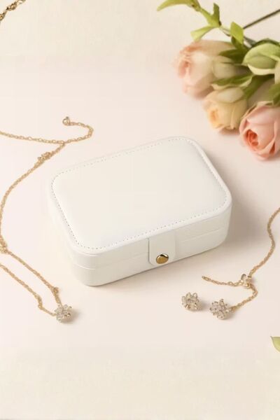 Ecrou Bölmeli Takı Kutusu Beyaz 16 x 11 x 6 cm
