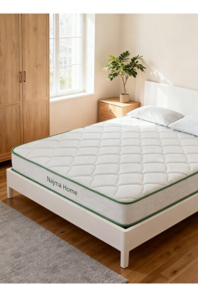 NajmaHome مرتبة زنبركية عالية المرونة بسمك إضافي 22 سم، مقاس 120×200 سم، مصنوعة من إسفنج ميموري فوم، متوسطة الصلابة