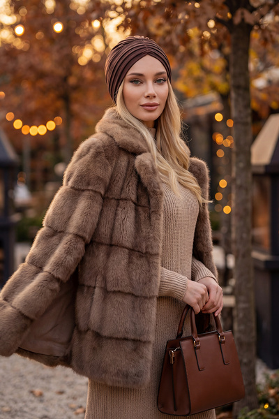 Aisha's Design قبعة مطوية للفصول الأربعة، بني، B-13O