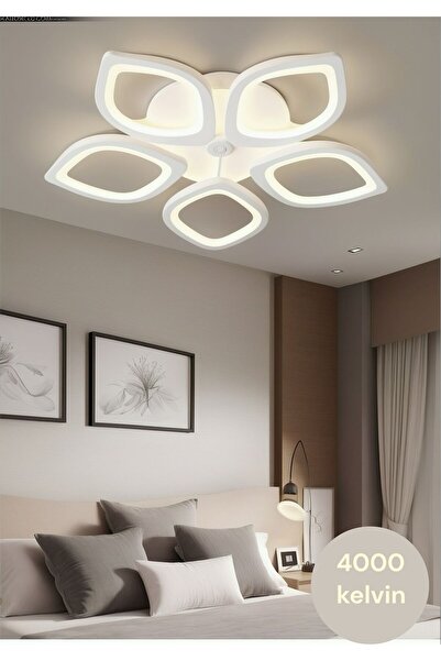 KRAYDINLATMA Yonca Plafonyer Lüks Modern 5'li Günışığı Ledli Avize