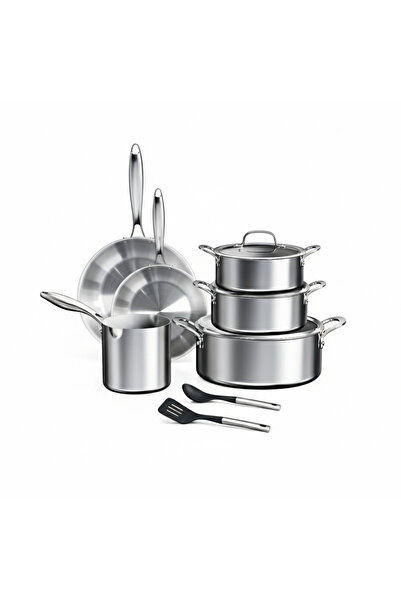 Prestige Tri Ply Stainless Steel 11 Pcs Cooking Set | Induction + all hob suitable | PR81202