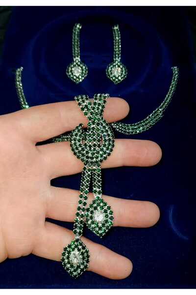 shop طقم أقراط وقلادة على شكل شلال مخفي