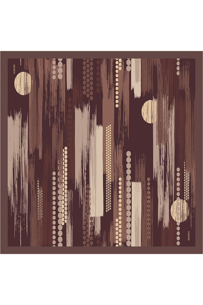 Arancia Brown 90X90 Silk Tivil Scarf