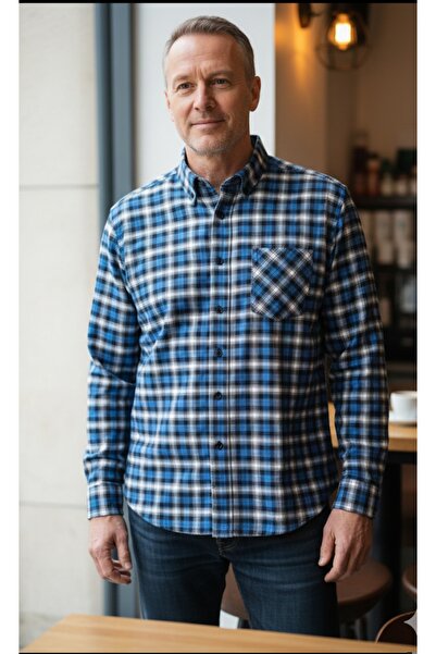 Grand Star %100 YÜN UZUN KOLLU CEPLİ KLASİK KIŞLIK ERKEK GÖMLEK