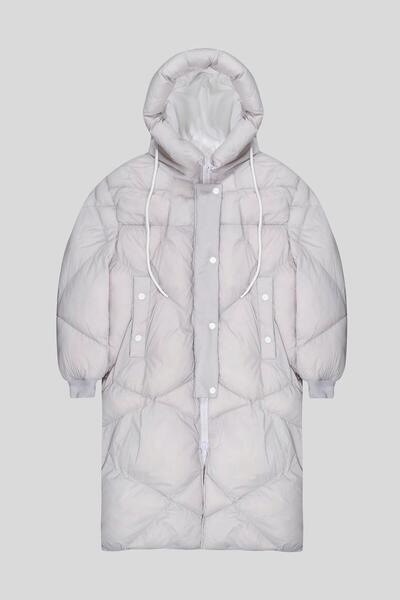 GMG FIRENZE Regular Fit Hooded Collar Sleeve Tip Knitwear Women's Coat