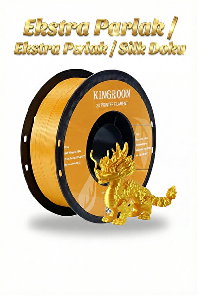 KINGROON PLA Silk Filament Altın (Gerçek Gold Tonu) - 1.75mm 1Kg - Ekstra Parlak - Bambu Lab Uyumlu