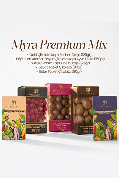 Myra Çikolata Evim 5 Li Paket Premium Mix Draje Tablet Çikolata Seti 560 gr