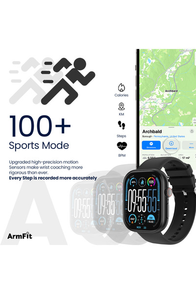 Armfit AiPro smart watch with CHAT GPT AMOLED Always On Display Smart watches for men, BT Calling