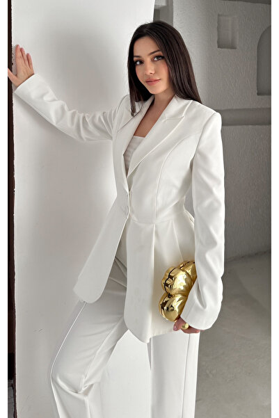 VUNTAL Volanlı Blazer İkili Pantolonlu Takım