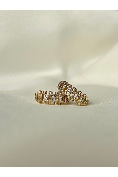 yeknova Xuping 14K Gold Rengi Kuyumcu İşçiliği Modern Tasarım Model Taş Detay...