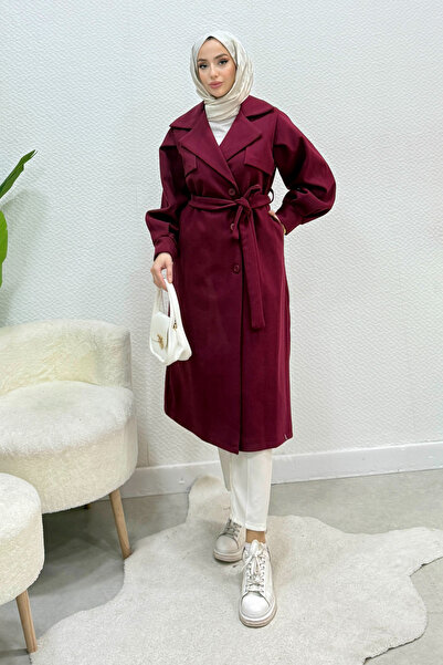 Tesettür Diyarı Danisa Cepkenli Скромно палто с подплатени балонни ръкави - б...