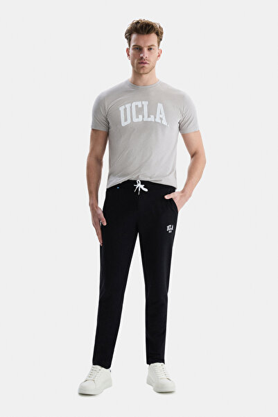 UCLA CONNOR Siyah Eşofman Altı Nakışlı Standard Fit Erkek Eşofman Altı