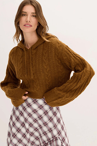 bonprix Women's Hooded Oversized Thick Knit Sweater – Soft Textured Grobstrick Hoodie