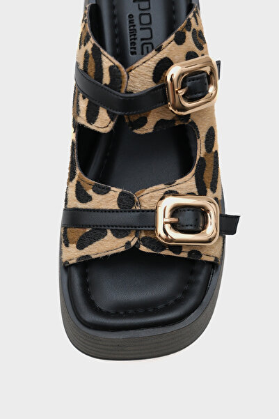 Capone Outfitters Masha Wedge Heeled Double Buckle Women's Slippers