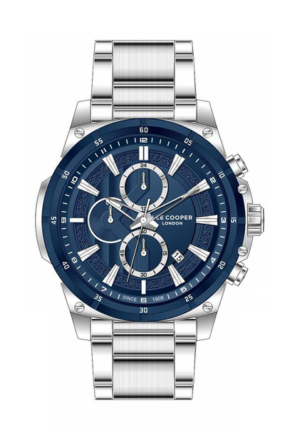 Lee Cooper ساعة يد رجالية أصلية بوظائف متعددة مع ساعة توقيت