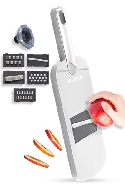 MUJGAN 5 Başlıklı Meyve Sebze Dilimleyici Şekilli Julyen Kesim BEYAZ RENK