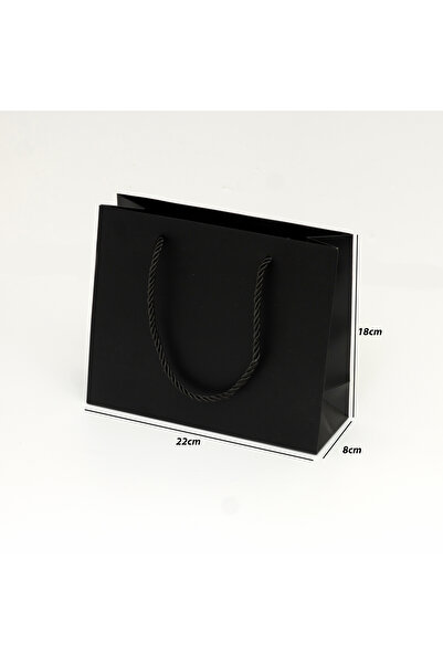 Generic 12 قطعة من أكياس تسوق ورقية لون أسود