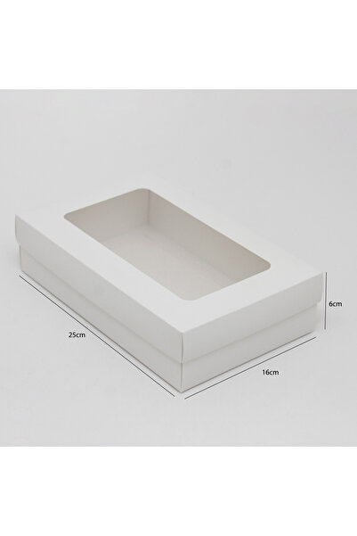 Generic 12 قطعة من علبة ورقية بيضاء بغطاء منفصل ونافذة شفافة