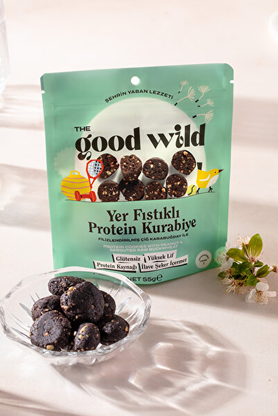 THE GOOD WİLD Yer Fıstıklı Protein Kurabiye | Glutensiz Atıştırmalık | İlave Şekersiz | Hurma Püresi | 55 Gr
