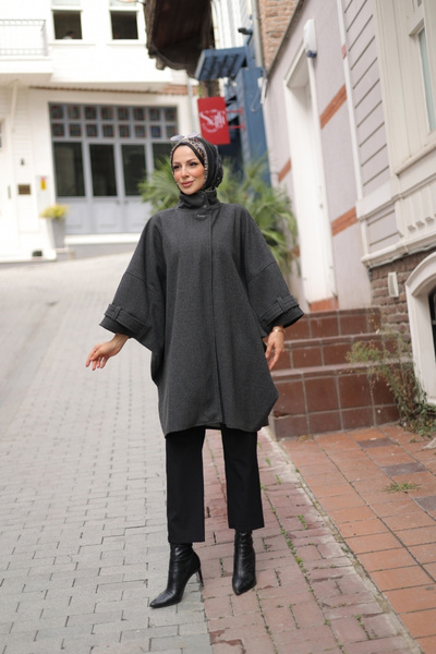 KADEEM 2008 Model Bohem Poncho - Gray