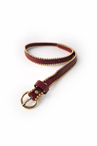 Ecrou Belt with Trok on the Edge, Burgundy