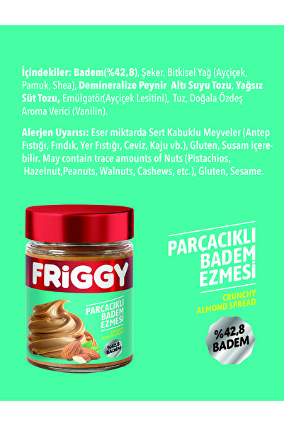 FRİGGY Parçacıklı Badem Ezmesi %42.8 Badem 320GR