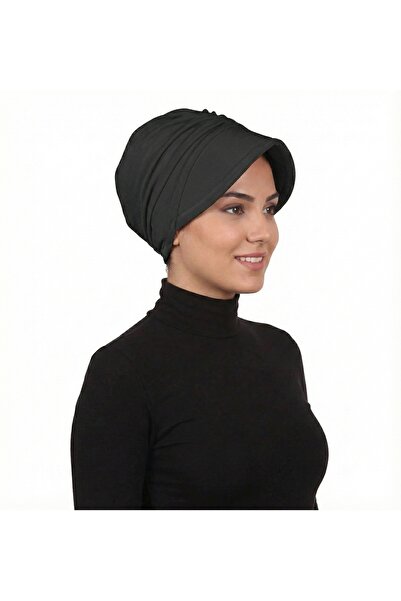 fidan bone Sandy Hat Turban negru, gata de purtat, pentru hidžab, șapcă pentru piscină, potrivită pentru uz medical