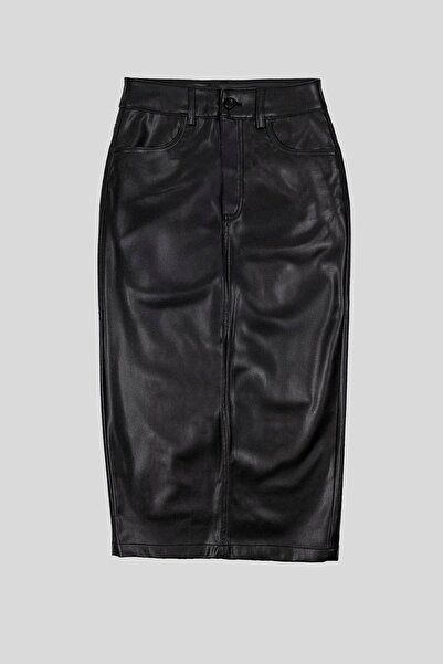 GMG FIRENZE Δερμάτινη άνοιγμα Γυναικεία Φούστα