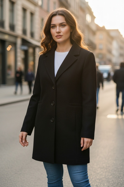 OEM Palton dama iarna negru