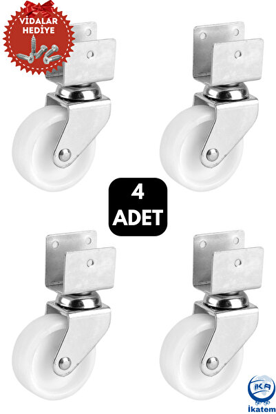 BlackBird Home Döner Kısa U Tablalı 50'lik Bilyalı Masa Dolap Sehpa Mobilya Tekeri 4 Adet