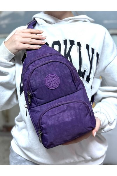 Bevitton Women's Purple Water Resistant Fabric Front Crossbody Bag 3200