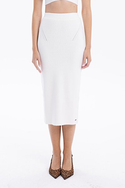 GMG FIRENZE Слім-фіт базова міді-спідниця з трикотажу для жінок