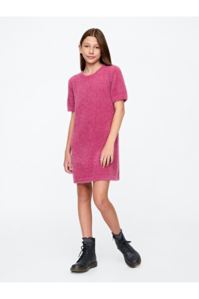 GAP Kız Çocuk Pembe Parlak Triko Elbise