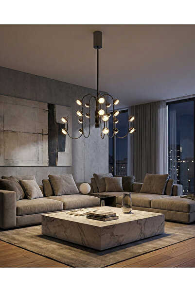 Özcan Aydınlatma 2843-20A-24 Aster 20'li Avize PLATİN Renk